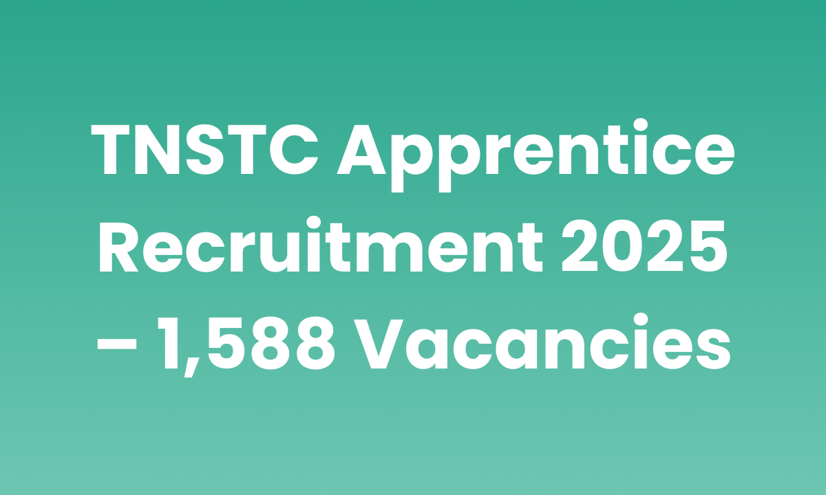 TNSTC Apprentice Recruitment 2025