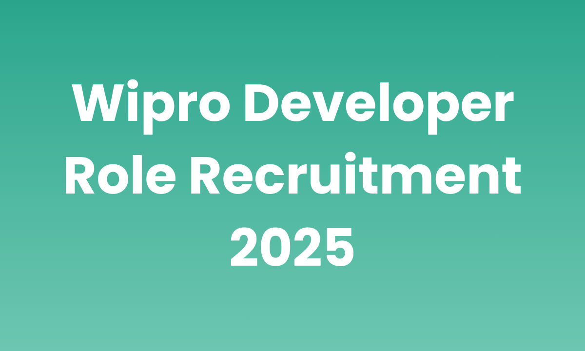 Wipro Developer Role Recruitment 2025