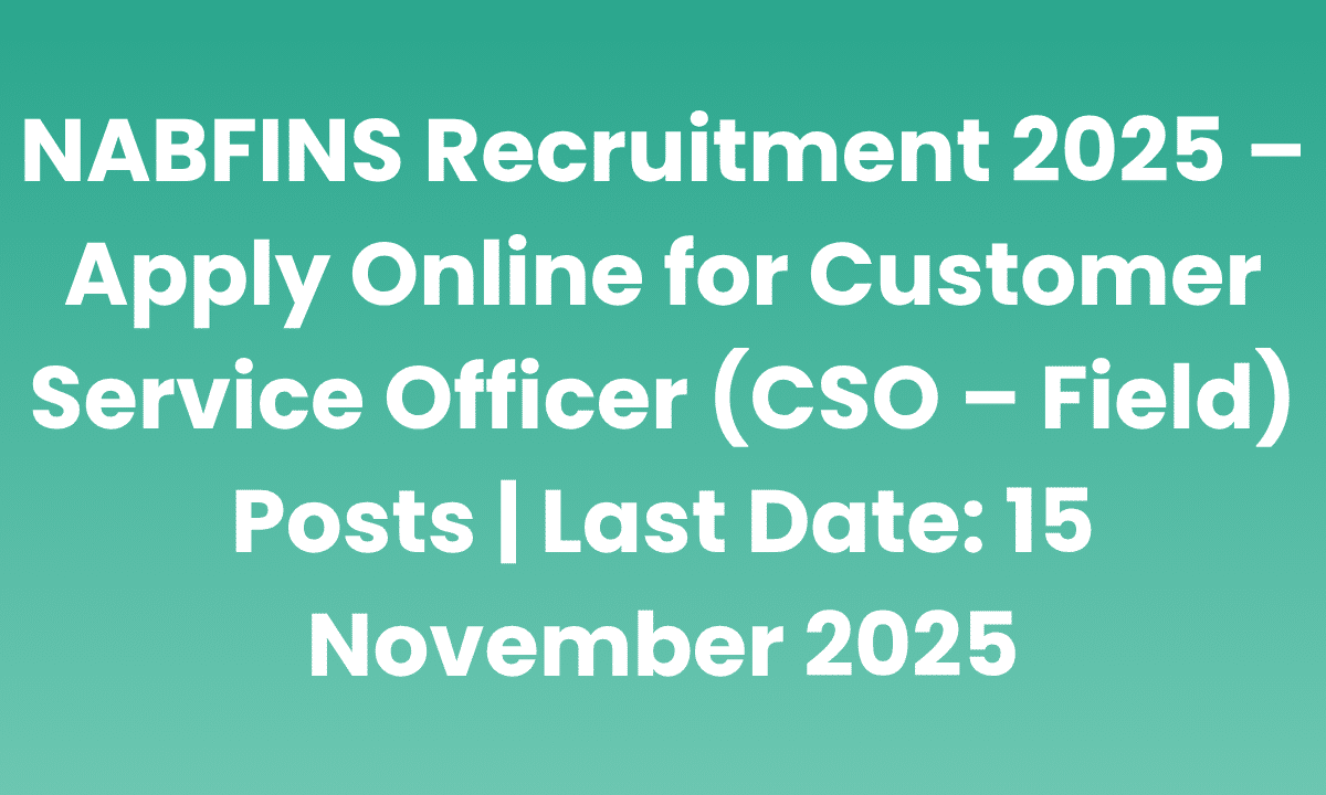 NABFINS recruitment 2025