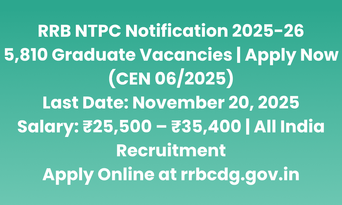 RRB NTPC Notification 2025