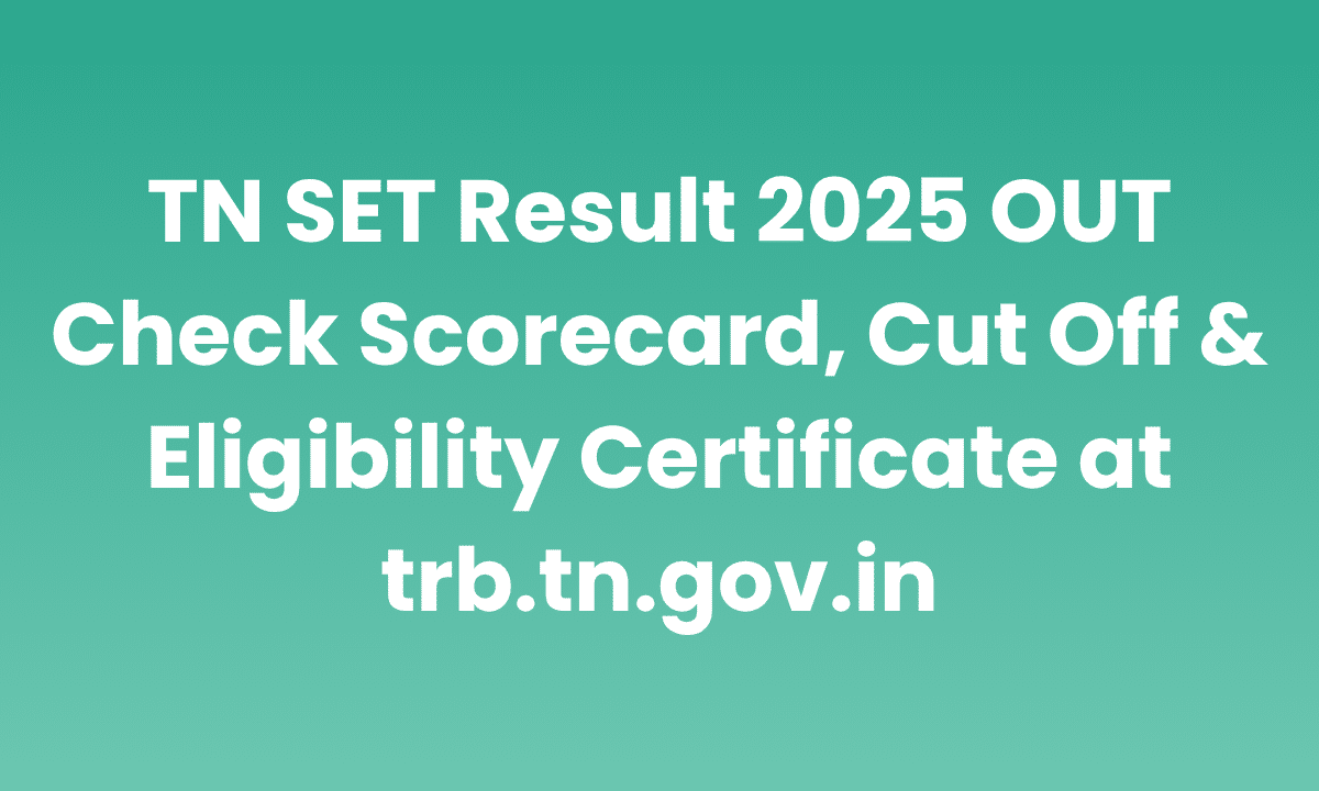 TN SET Result 2025