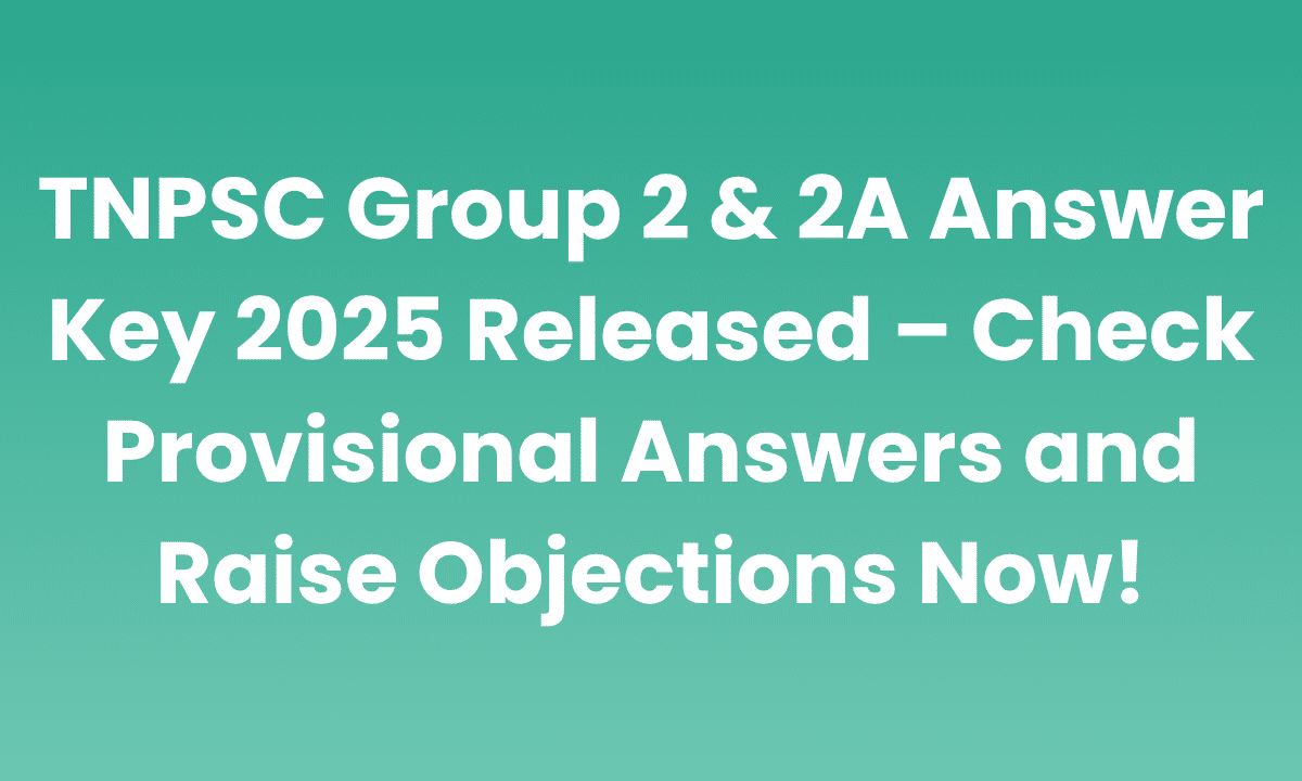 TNPSC Group 2 Answer Key 2025