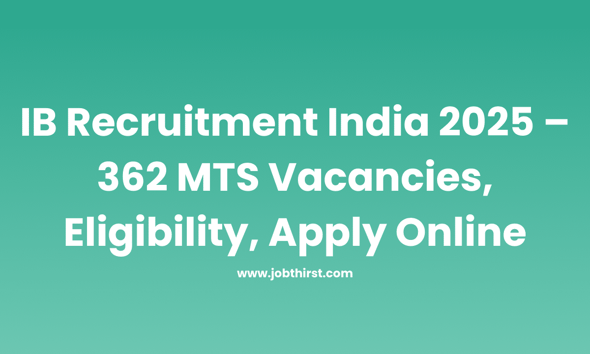 ib recruitment india