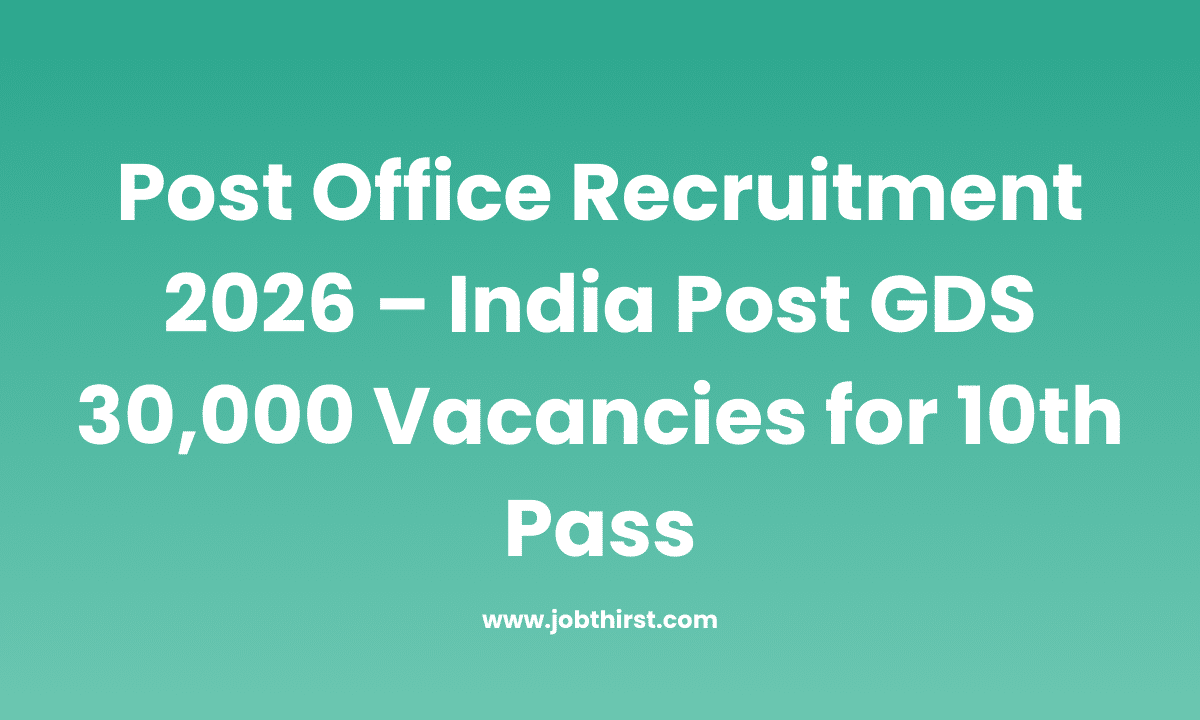 post office recruitment 2026